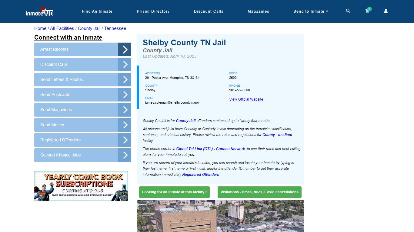 Shelby County TN Jail - Inmate Locator - Memphis, TN